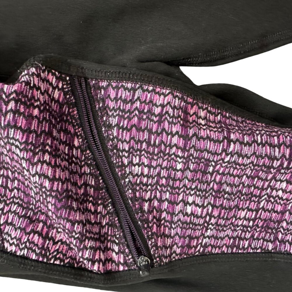 Z by Zobha black with purple accents leggings size Large - Picture 3 of 8
